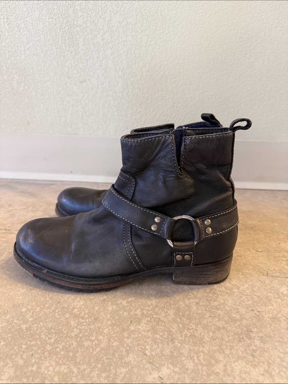 Black Vintage Foundry Harness Ankle Boots